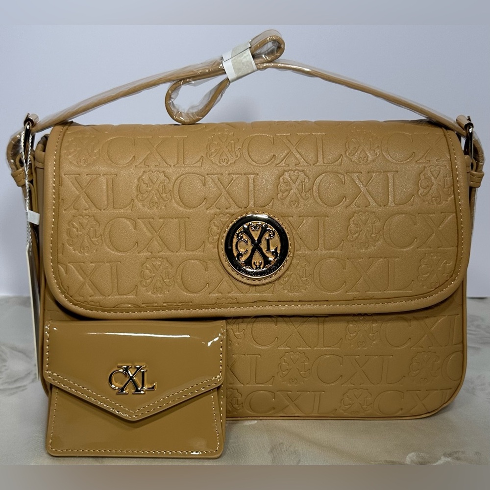 CXL Christian Lacroix Clara embossed shoulder bag with coin/card wallet